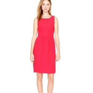 J. CREW‎ Coral Red Poppy Camille Sleeveless Crepe Empire Above Knee Dress Size 0